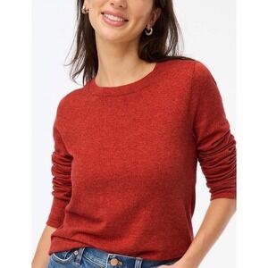 J.Crew Factory Teddie Sweater WMN Orange Red Heather Merino Wool Cotton‎ Blend M